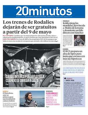 Portada 20 Minutos Barcelona de hoy - Periódico regional