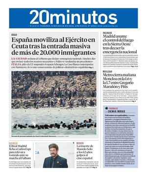 Prima pagina 20 Minutos Madrid di oggi - Quotidiano nacional