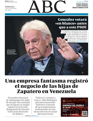 Prima pagina ABC di oggi - Quotidiano estero