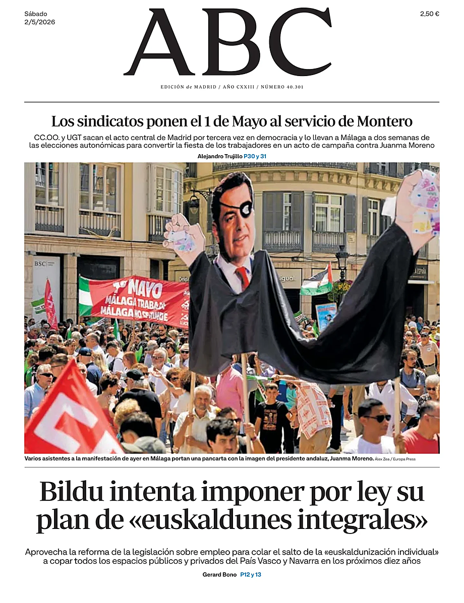 Portada ABC de hoy - Quiosco 2 mayo 2026