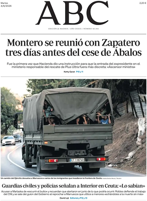 Prima pagina ABC di oggi - Quotidiano estero
