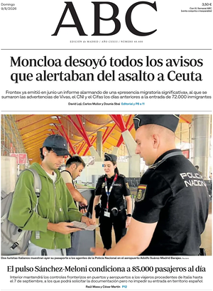 Prima pagina ABC di oggi - Quotidiano estero