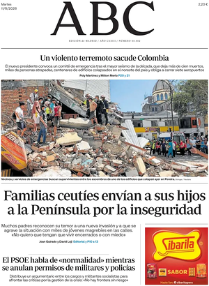 Prima pagina ABC di oggi - Quotidiano estero