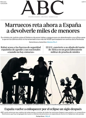 Prima pagina ABC di oggi - Quotidiano estero