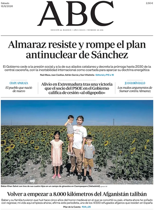 Prima pagina ABC di oggi - Quotidiano estero