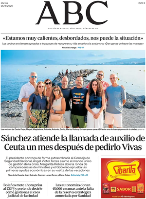 Prima pagina ABC di oggi - Quotidiano estero