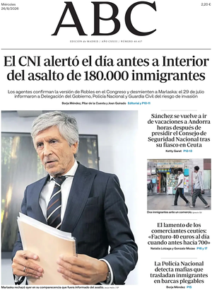 Prima pagina ABC di oggi - Quotidiano estero