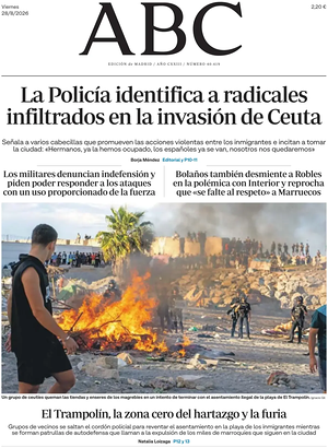 Prima pagina ABC di oggi - Quotidiano estero