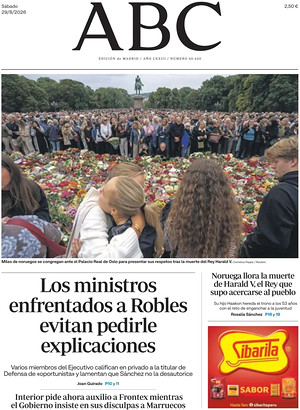 Prima pagina ABC di oggi - Quotidiano estero