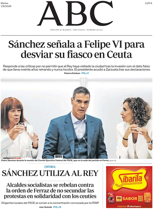 Prima pagina ABC di oggi - Quotidiano estero