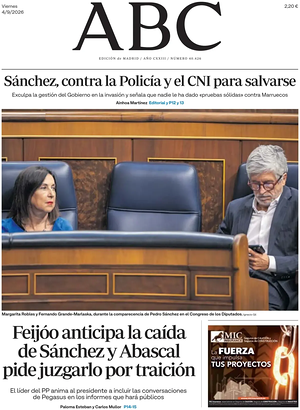 Prima pagina ABC di oggi - Quotidiano estero