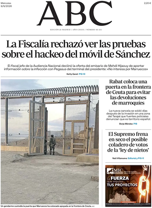 Prima pagina ABC di oggi - Quotidiano estero