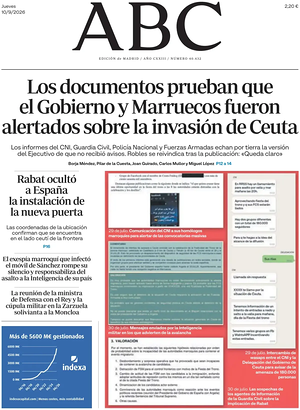 Prima pagina ABC di oggi - Quotidiano estero