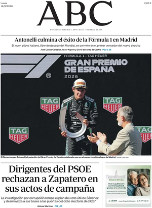 Prima pagina ABC di oggi - Quotidiano estero
