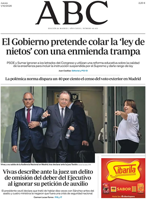 Prima pagina ABC di oggi - Quotidiano estero