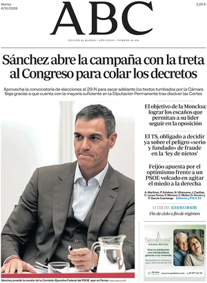 Prima pagina ABC di oggi - Quotidiano estero