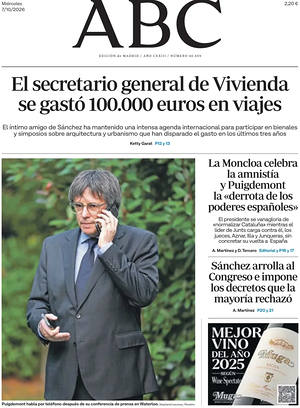 Prima pagina ABC di oggi - Quotidiano estero