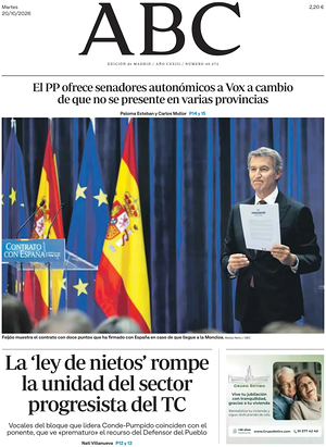 Prima pagina ABC di oggi - Quotidiano estero