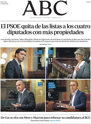 Prima pagina ABC di oggi - Quotidiano estero
