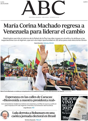 Prima pagina ABC di oggi - Quotidiano estero