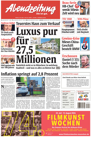 Titelseite von Abendzeitung München heute - Regionale Zeitungen