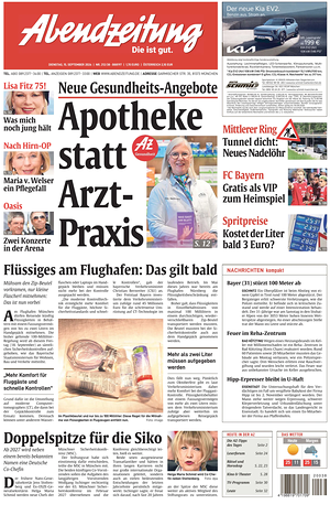 Titelseite von Abendzeitung München heute - Regionale Zeitungen