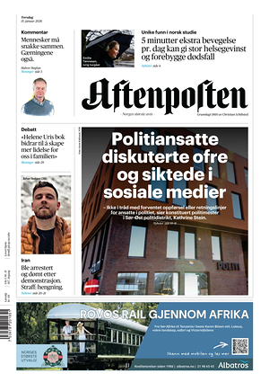 Prima pagina Aftenposten di oggi - Quotidiano estero