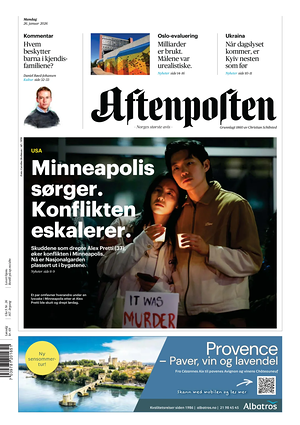 Prima pagina Aftenposten di oggi - Quotidiano estero