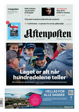 Prima pagina Aftenposten di oggi - Quotidiano estero