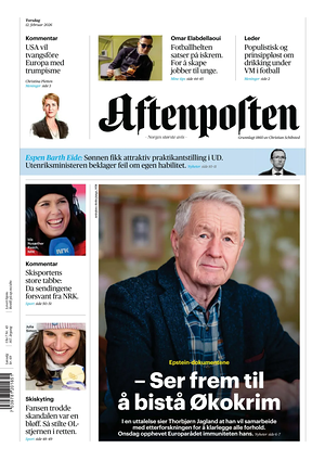 Prima pagina Aftenposten di oggi - Quotidiano estero