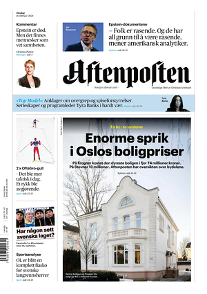 Prima pagina Aftenposten di oggi - Quotidiano estero