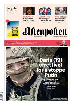 Prima pagina Aftenposten di oggi - Quotidiano estero