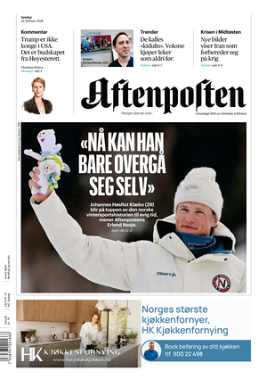 Prima pagina Aftenposten di oggi - Quotidiano estero