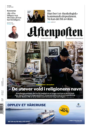 Prima pagina Aftenposten di oggi - Quotidiano estero