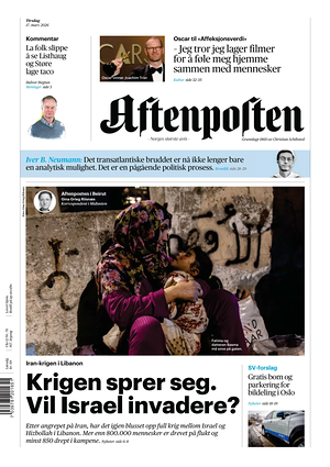 Prima pagina Aftenposten di oggi - Quotidiano estero