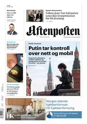 Prima pagina Aftenposten di oggi - Quotidiano estero