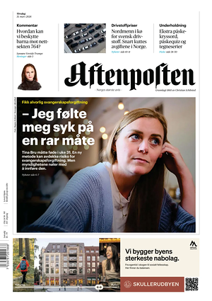 Prima pagina Aftenposten di oggi - Quotidiano estero