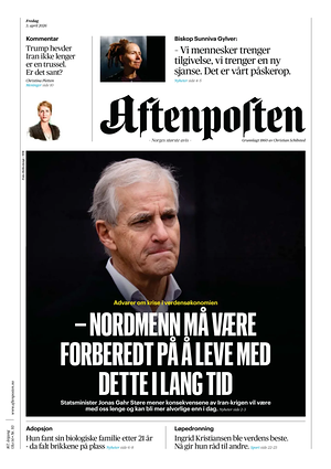 Prima pagina Aftenposten di oggi - Quotidiano estero