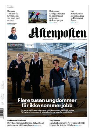Prima pagina Aftenposten di oggi - Quotidiano estero