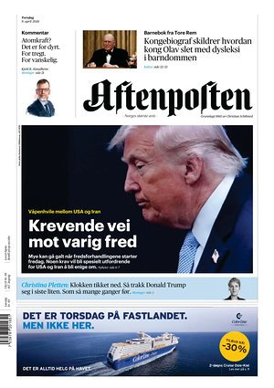 Prima pagina Aftenposten di oggi - Quotidiano estero
