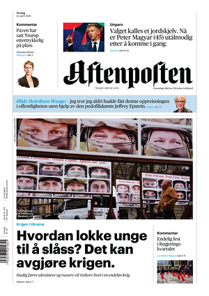 Prima pagina Aftenposten di oggi - Quotidiano estero