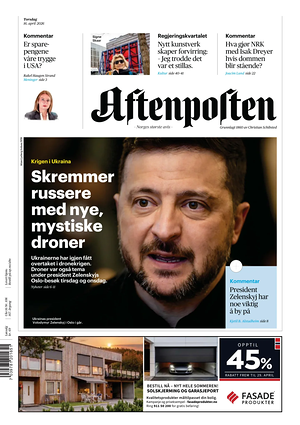 Prima pagina Aftenposten di oggi - Quotidiano estero