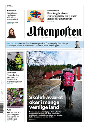 Prima pagina Aftenposten di oggi - Quotidiano estero