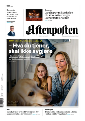 Prima pagina Aftenposten di oggi - Quotidiano estero