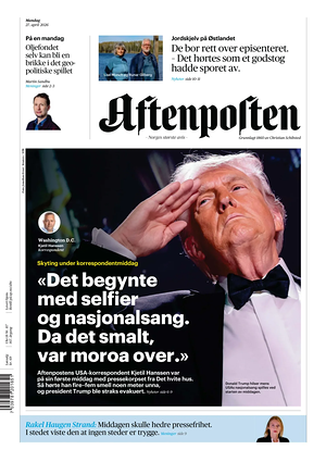 Prima pagina Aftenposten di oggi - Quotidiano estero