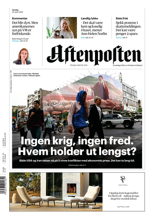 Prima pagina Aftenposten di oggi - Quotidiano estero