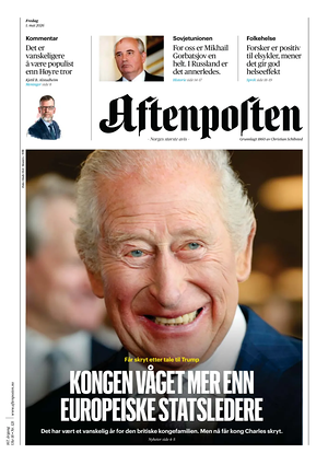 Prima pagina Aftenposten di oggi - Quotidiano estero