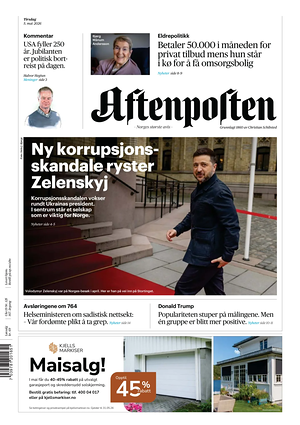 Prima pagina Aftenposten di oggi - Quotidiano estero