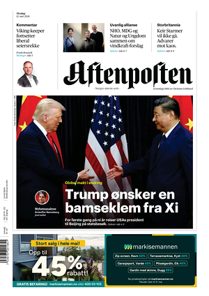 Prima pagina Aftenposten di oggi - Quotidiano estero