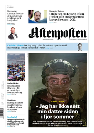 Prima pagina Aftenposten di oggi - Quotidiano estero